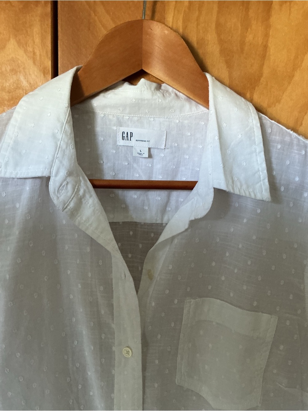 GAP White Lightweight Button-Down Shirt